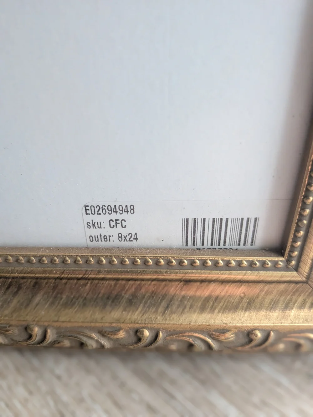 Ornate Gold Rectangle Wall Frame – Classic Decorative Wall Art – 8x24